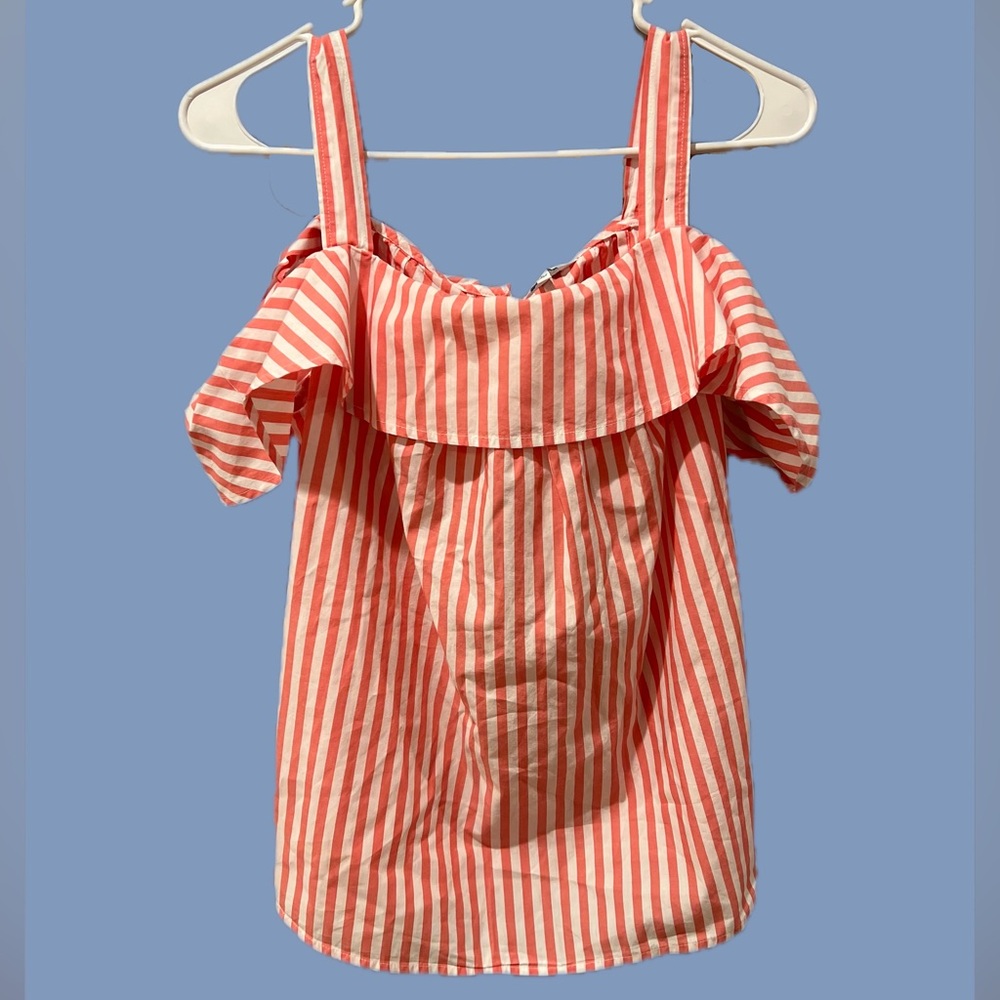 Crown & Ivy Pink and White Striped Top